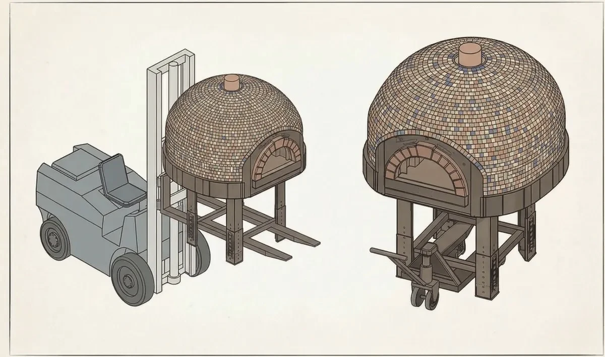 Diagramma sollevamento forno Vesuviano con muletto